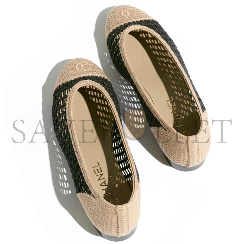 CHANEL RAFFIA BALLET FLAT G46352